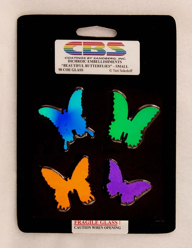 Cbs Beautiful Butterflies Small vetro fusione 4 farfalle COE 90