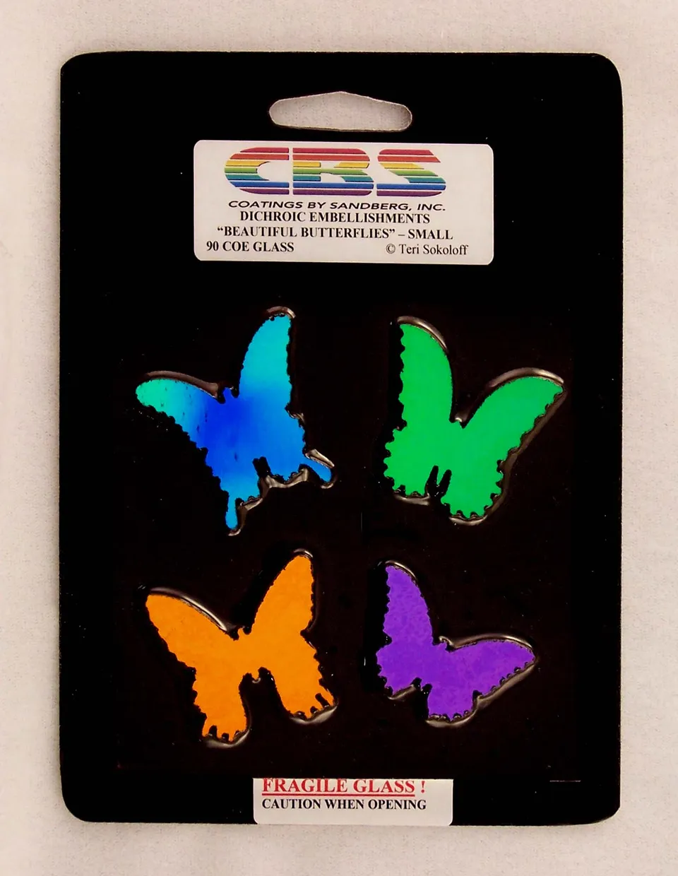 Cbs Beautiful Butterflies Small vetro fusione 4 farfalle COE 90