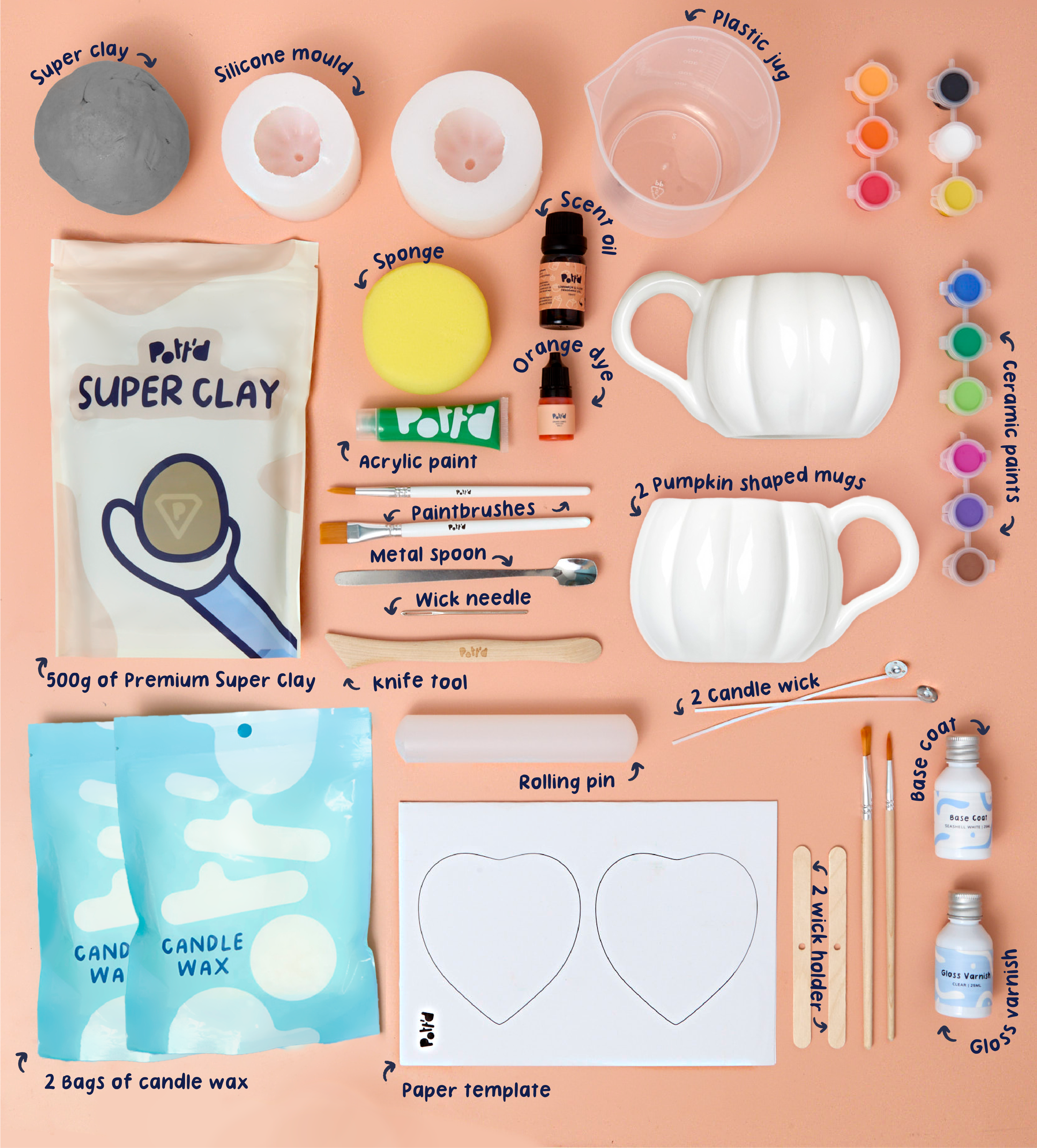 Pott'd Bundles Pumpkin Patch kit ceramica zucca autunno