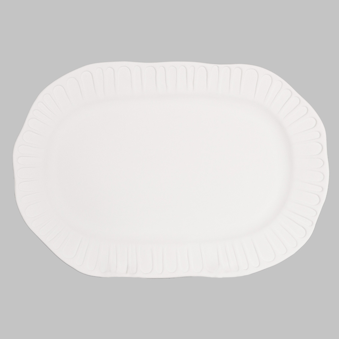 Mayco Stoneware Bisque piatto ovale Fluted Oval Platter