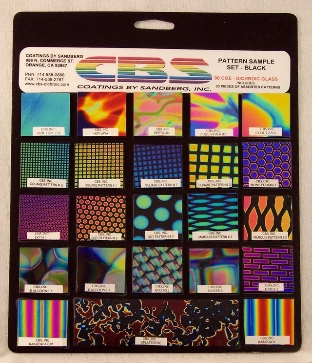 Cbs Dichroic Pattern Sample Set kit vetro 23 pezzi 90/96 COE