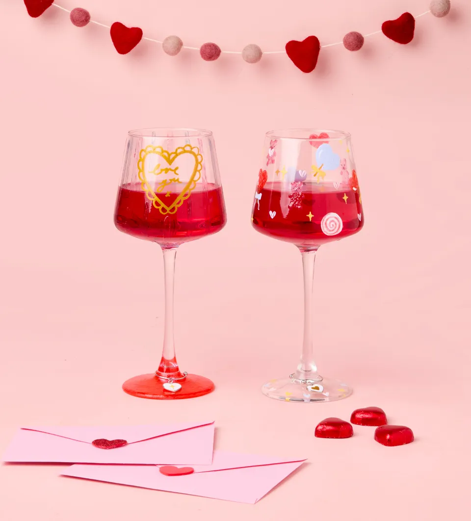 Pott'd Painting Kits Date Night kit 2 bicchieri vino in vetro