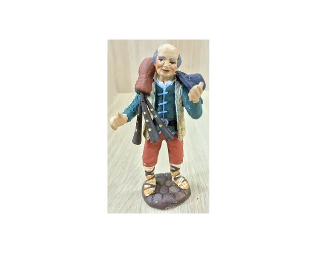 Ditta Montanini Pastori in terracotta T1010 Zampognaro statuina 10cm