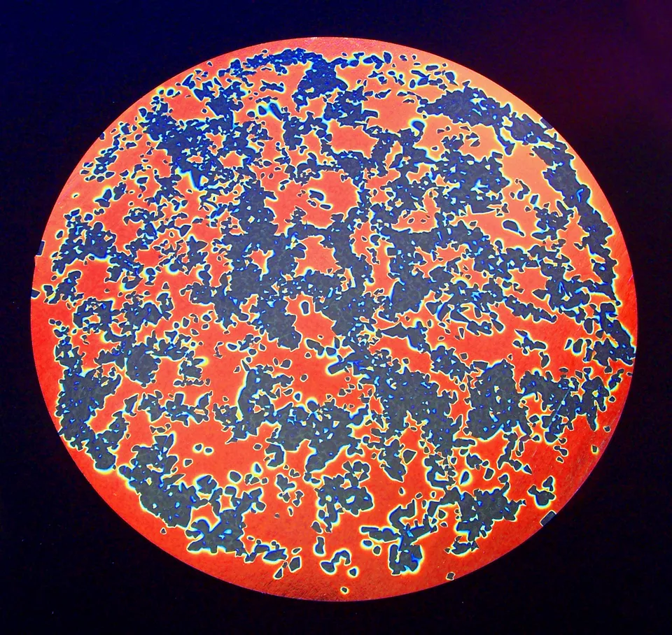 CBS Splatter Cyan Dark Red vetro dicroico 90 96 COE