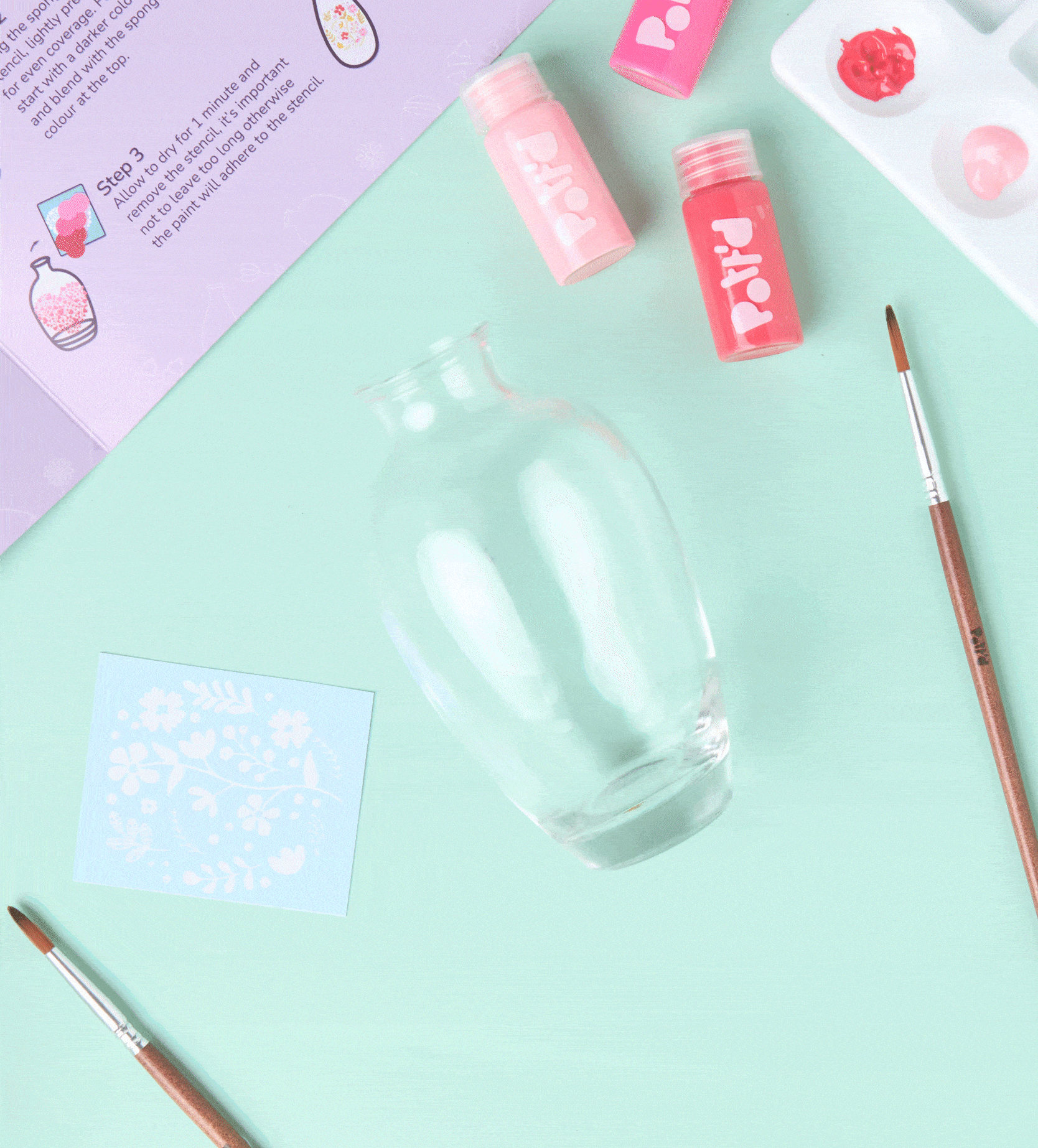 Pott'd Painting Kits Paint-a-Glass Vase kit 2 vasi vetro