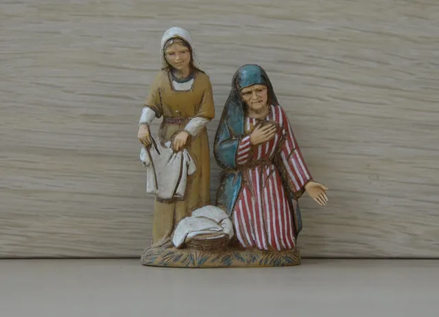 Pastori Landi CS1023 Due Levatrici statuina presepe 10 cm