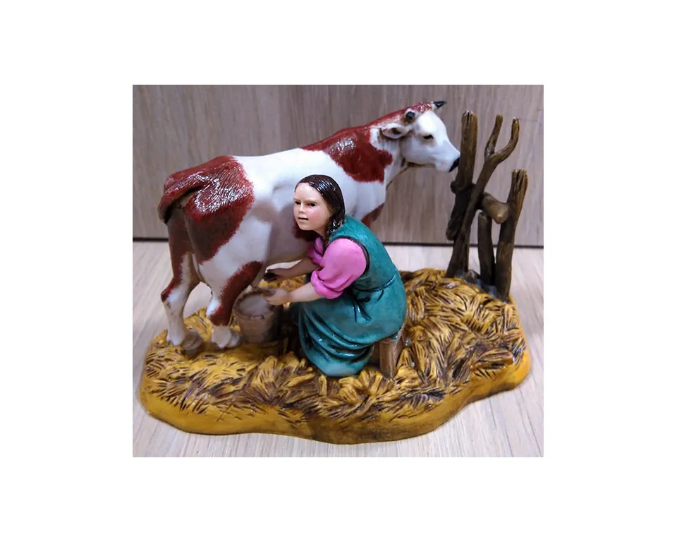 Gruppi Landi 0272-00 mungitrice con mucca statuina presepe