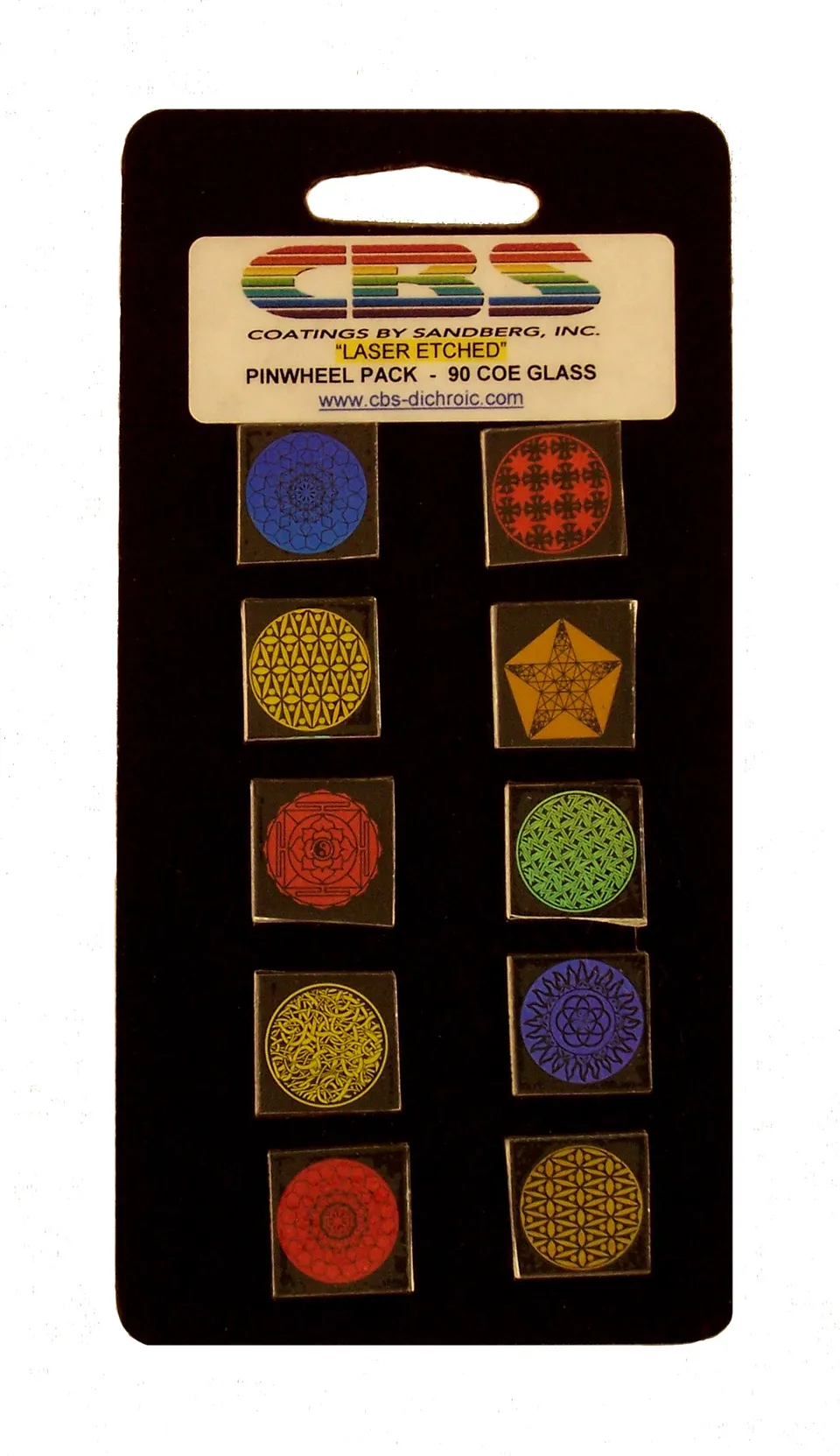 CBS Laser Etched Pinwheels Medium vetro fusione 10 pezzi