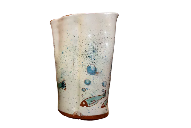 OrientéObjets Collection Figuerolles Pichet Poissons Brocca Ceramica Pesci