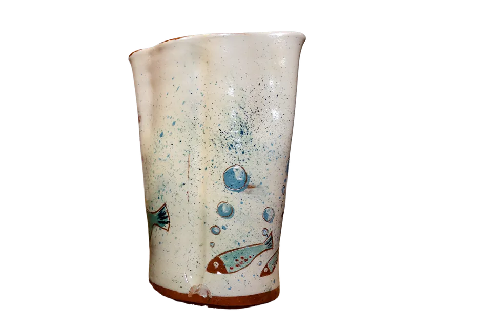 OrientéObjets Collection Figuerolles Pichet Poissons Brocca Ceramica Pesci