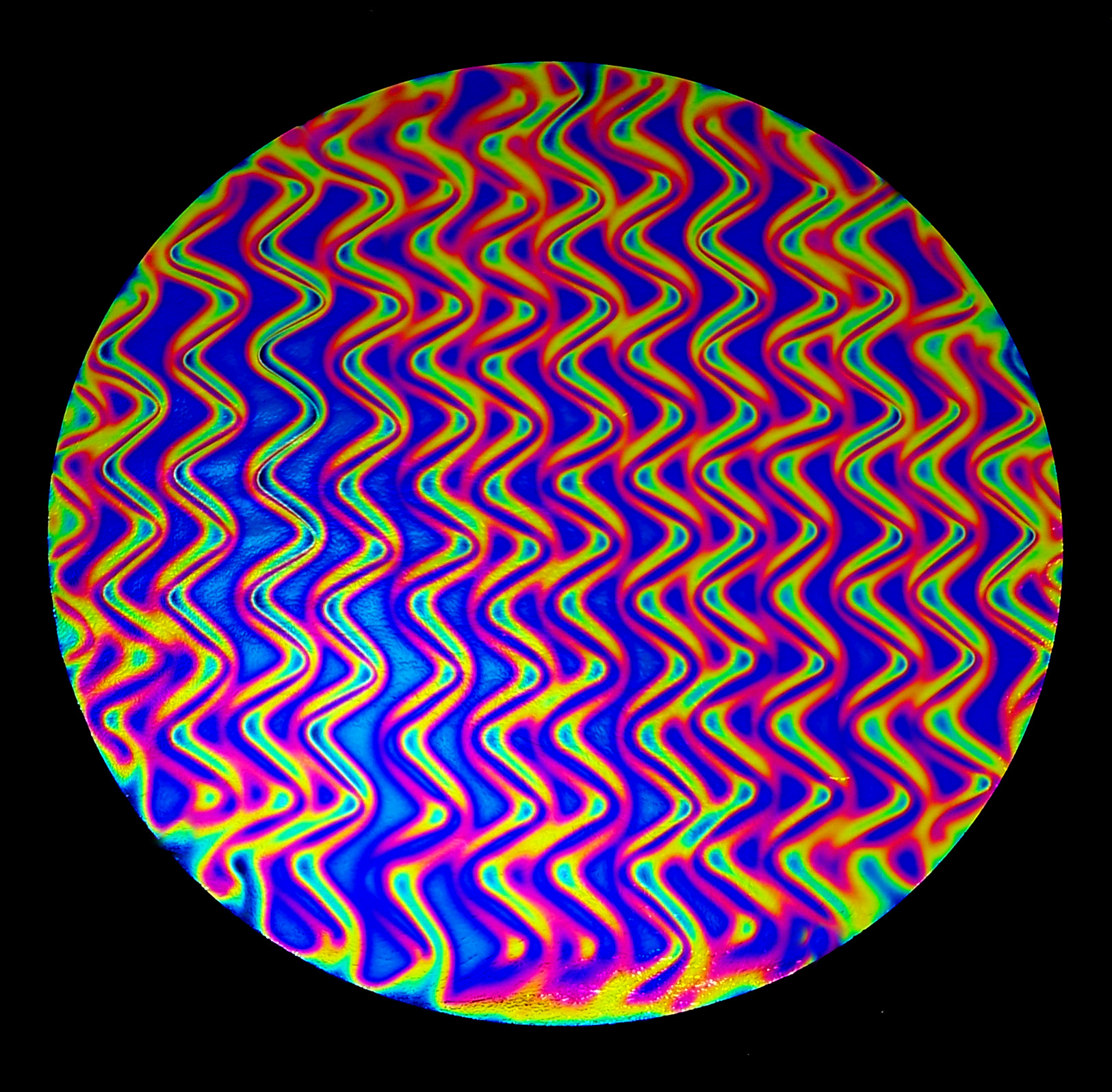 Cbs Dichroic Twizzle Green Magenta Blue vetro dicroico pattern