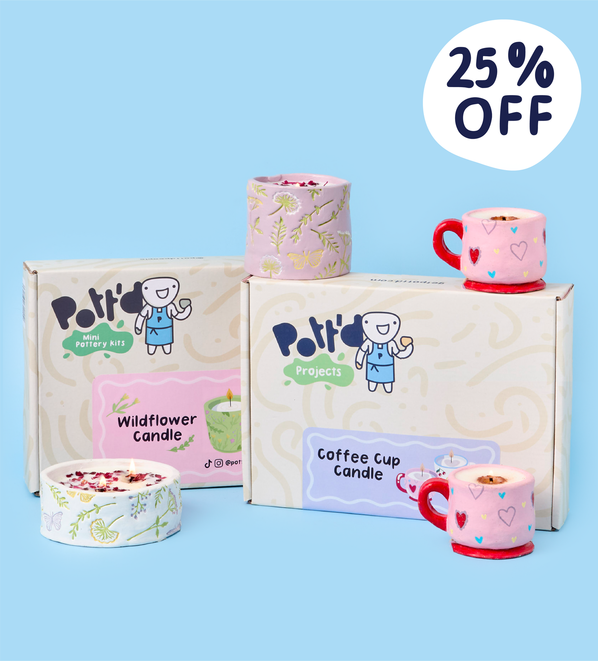 Pott'd Bundles Set Candele kit fai da te decorazioni casa creativo