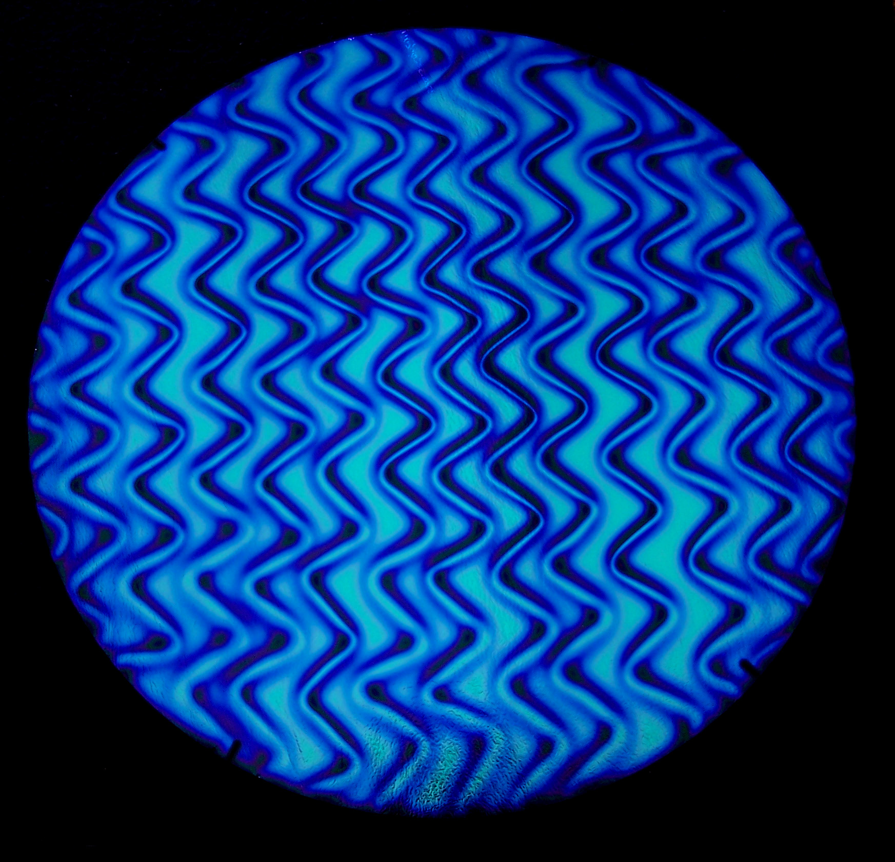 CBS Twizzle Red Silver Blue vetro fusione dicroico zigzag