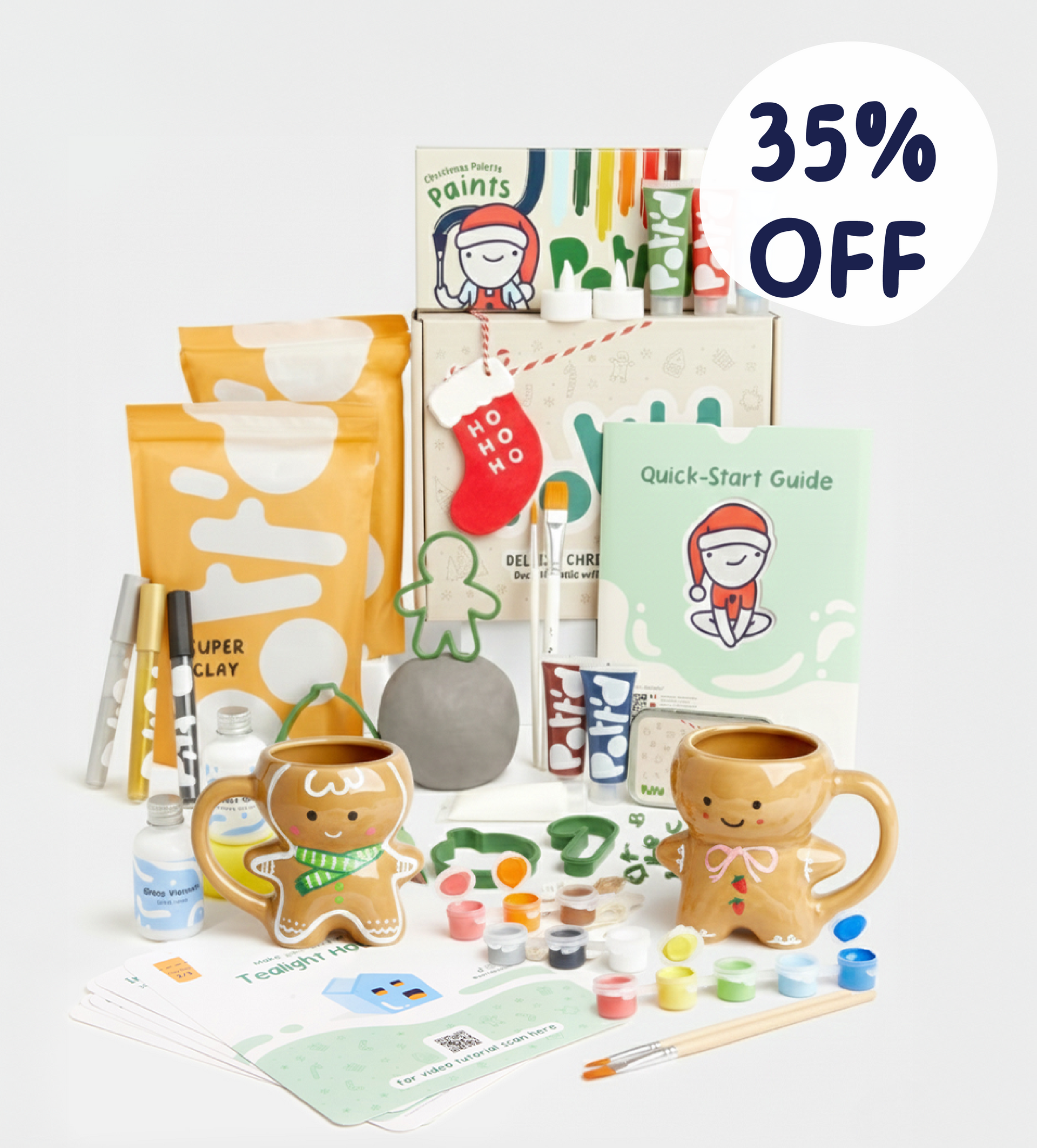 Pott'd Bundles Poterie Noël kit ceramica tazza pan di zenzero