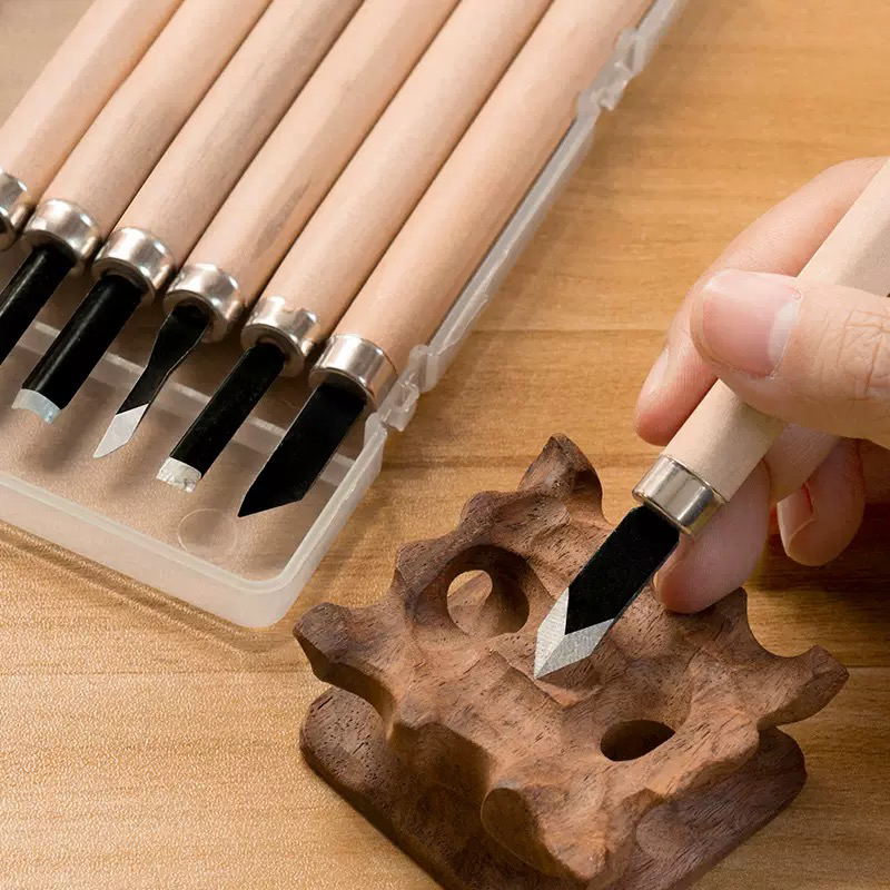 Cerama Strumenti Set da intaglio 6 coltelli acciaio