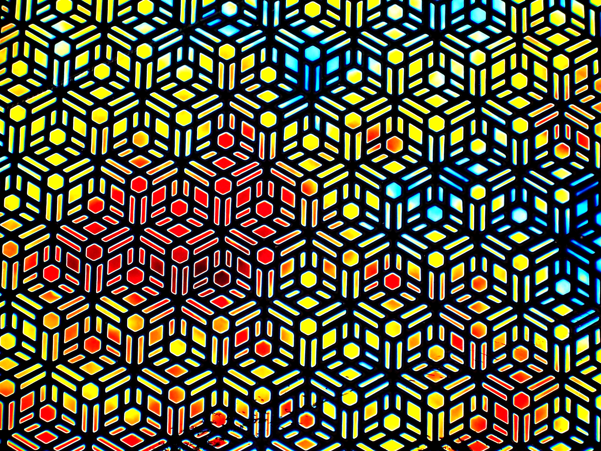 Cbs Borderline Geometric vetro dicroico cyan rosso aurora