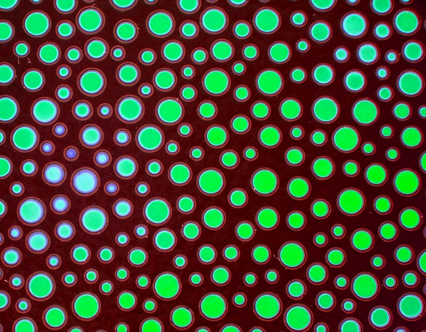CBS Dichroic Borderline Bubbles Emerald vetro fusione aurora