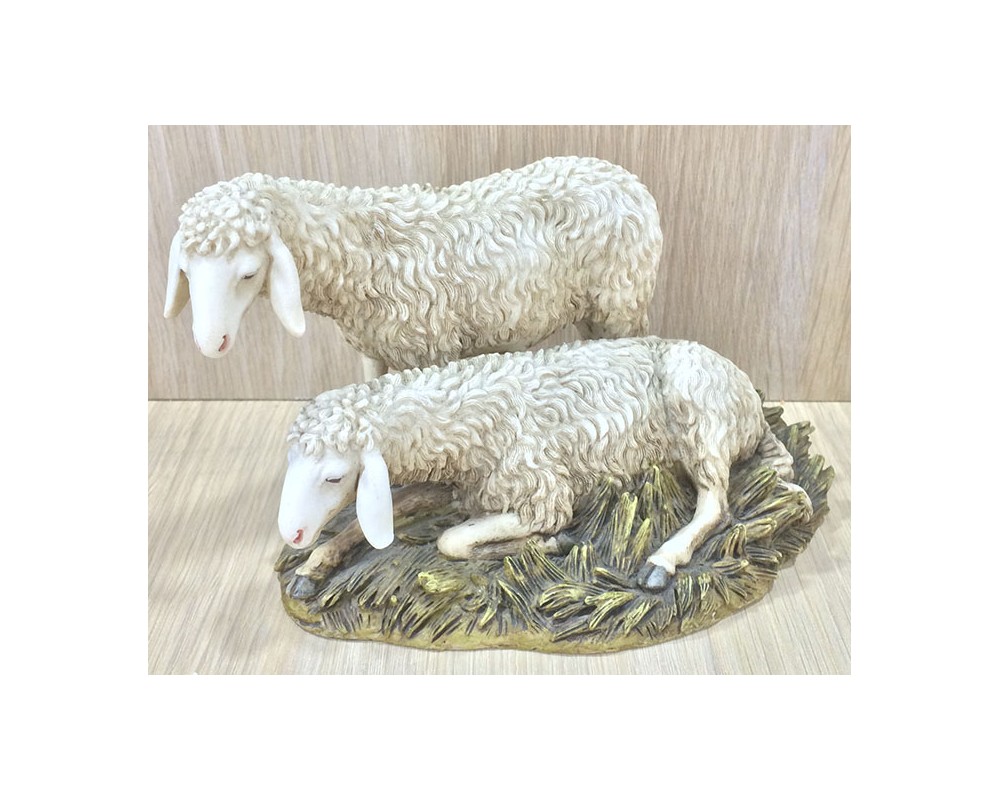 Pastori Landi 2017 gruppo pecore presepe 20 cm resina