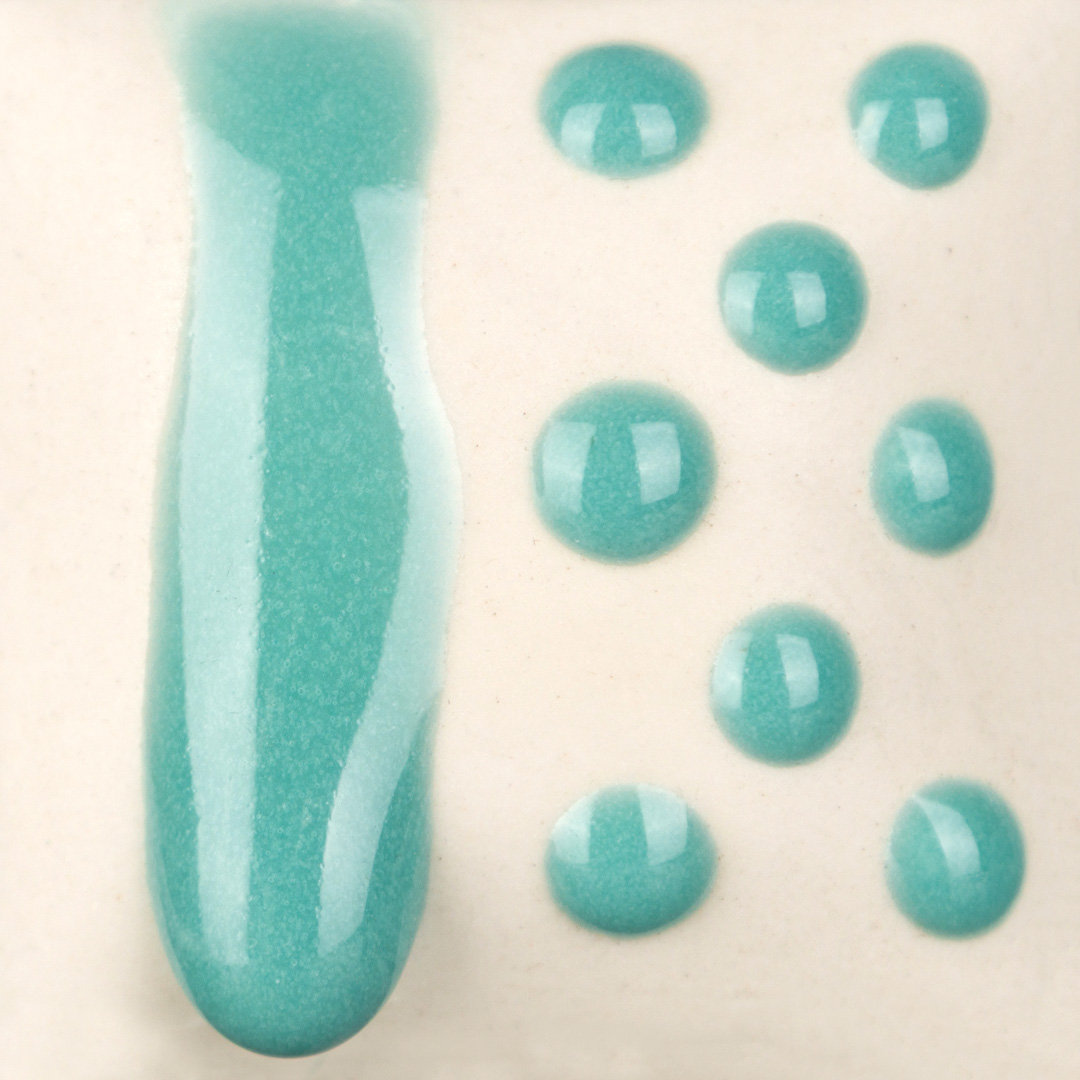 Mayco Ritual Glaze Turquoise Melt Gloop smalto gres turchese punti