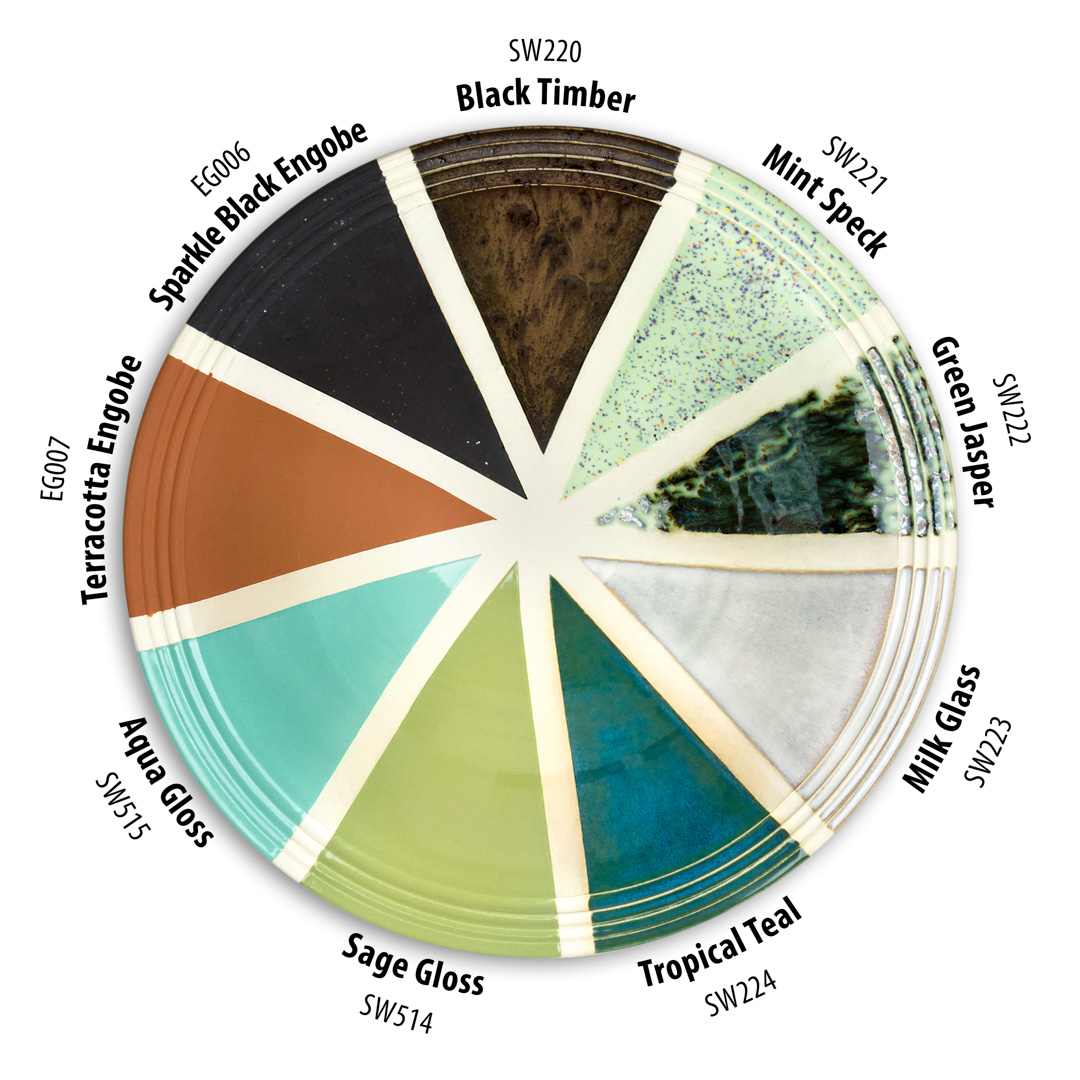 Mayco Stoneware Black Timber cristallina ceramica nera