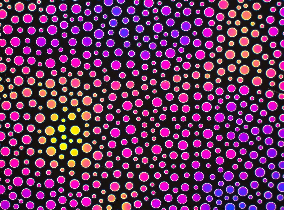 Cbs Borderline Bubbles Green Magenta vetro quarto foglio