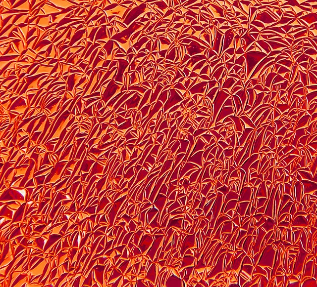 CBS Crinklized Cyan Dark Red vetro dicroico tondo ciano rosso