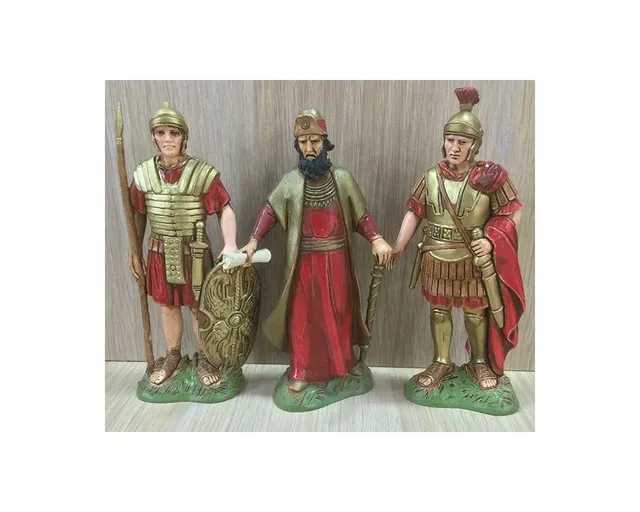 Pastori Landi 1233 Tris Soldati Statuine Presepe 12 cm Resina