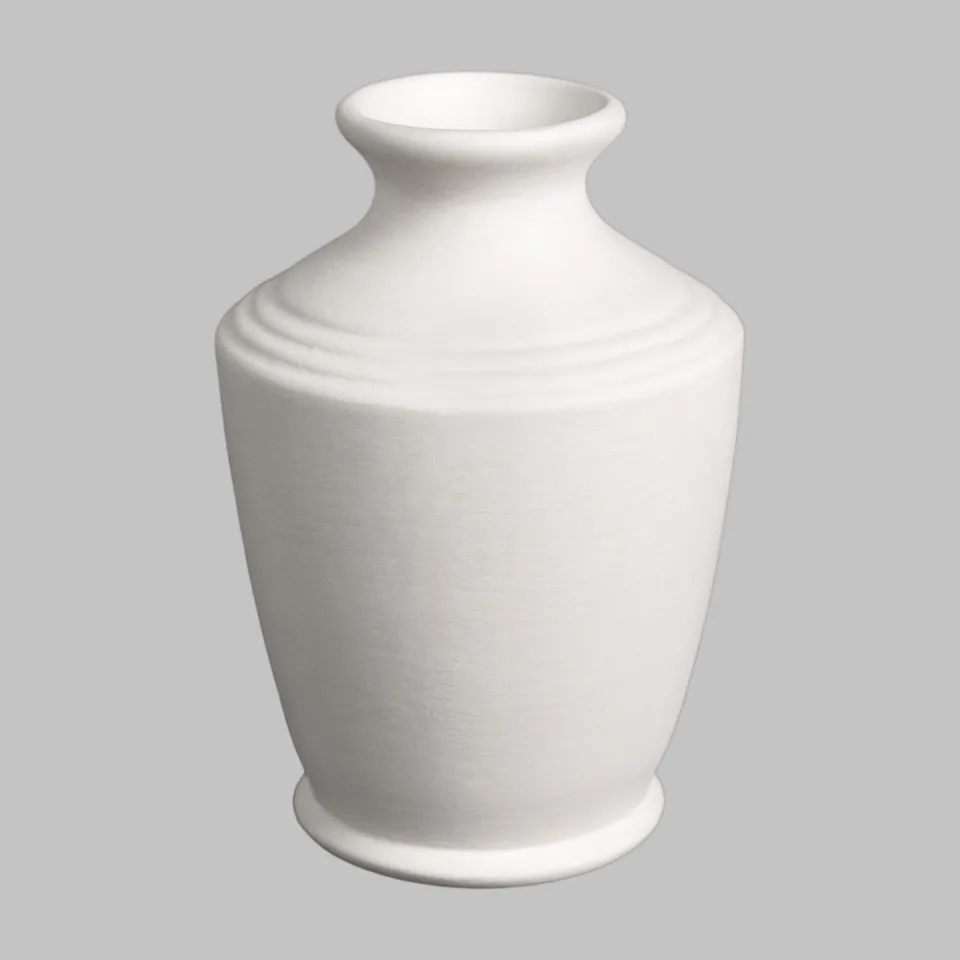 Mayco Stoneware Bisque Ringed Bud Vase vaso bisque anellato
