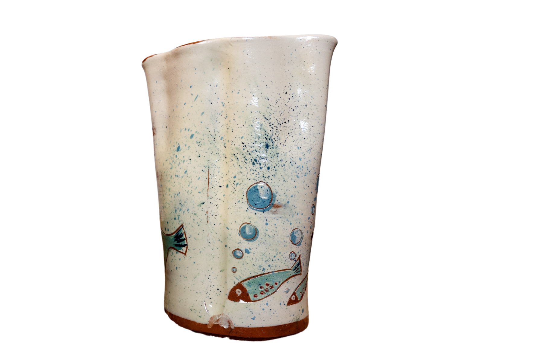 OrientéObjets Collection Figuerolles Pichet Poissons Brocca Ceramica Pesci