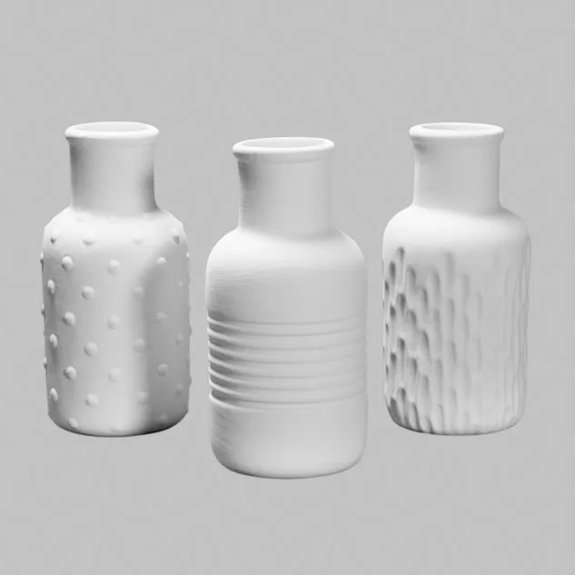 Mayco Earthenware Bisque vasi biscotto ceramica 3 pezzi texture