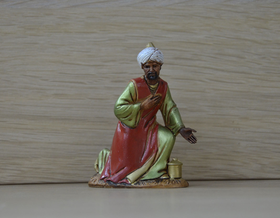 Landi CS1009 Re Moro Seduto 10 cm pastore presepe resina