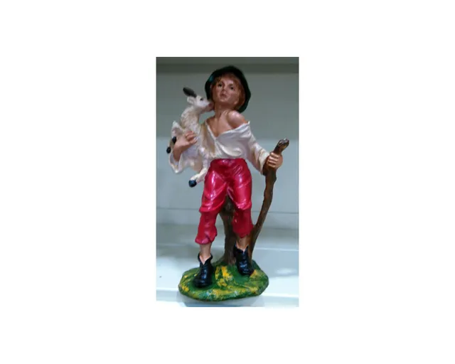 Montanini G433 pastore con capra 30 cm carta pesta presepe