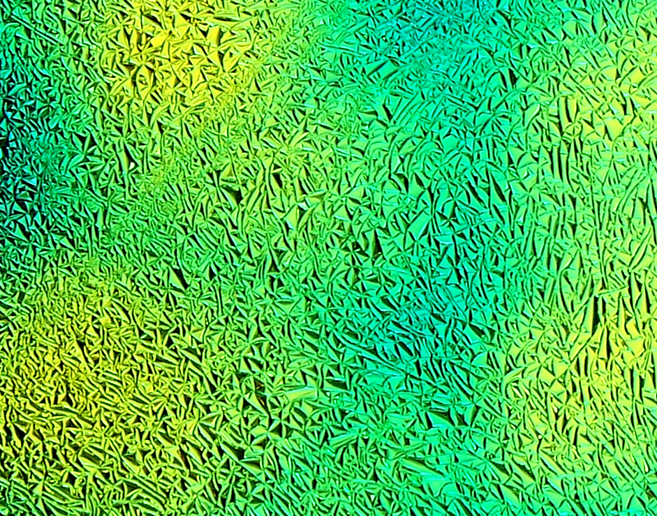 Cbs Crinklized Aurora Borealis vetro dicroico cyan/rame 48 cm