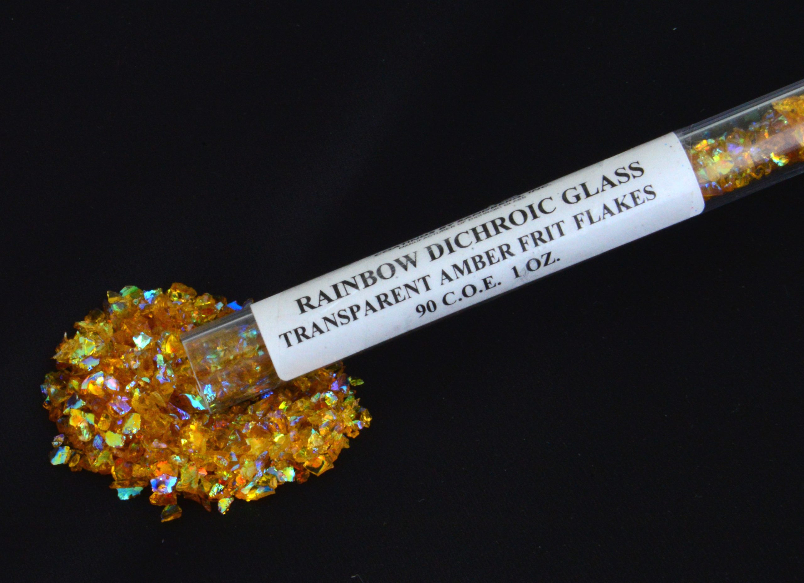 CBS Dichroic Frit Flakes Amber fritta vetro 1 oncia