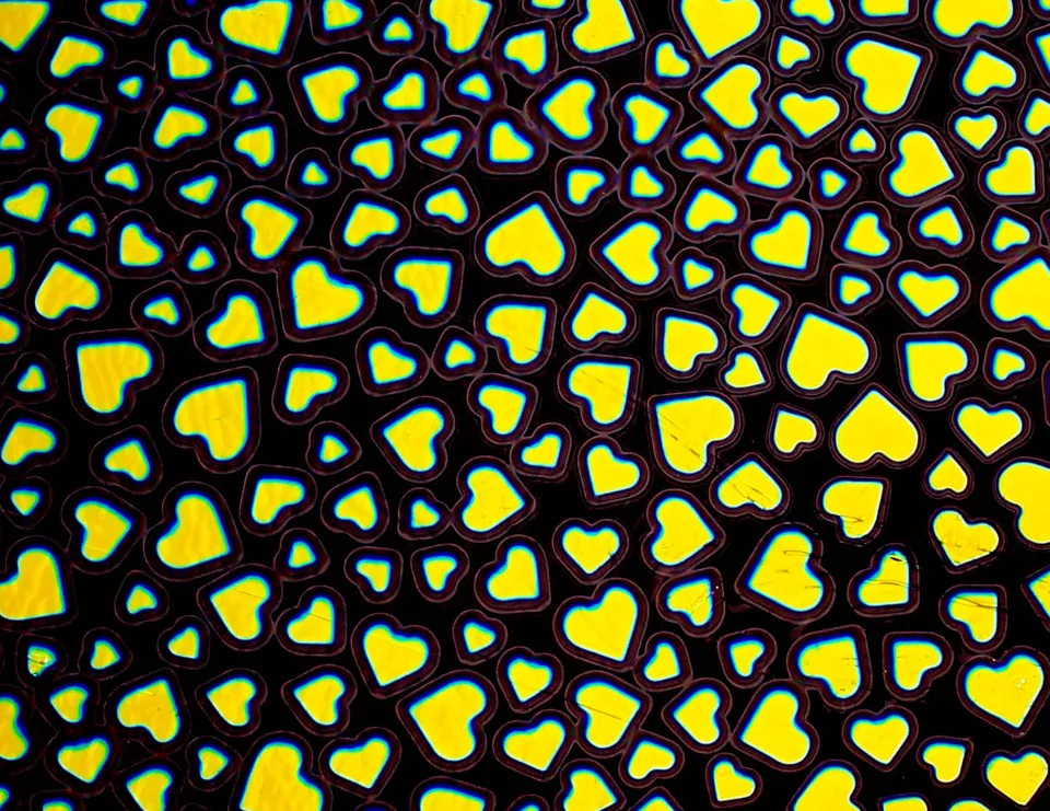 Cbs Dichroic Borderline Hearts vetro dicroico Cyan Copper
