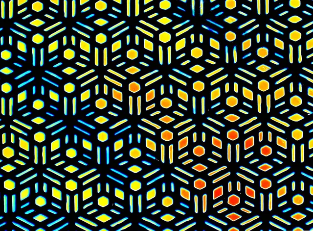 Cbs Borderline Geometric Cyan vetro fusione quarto
