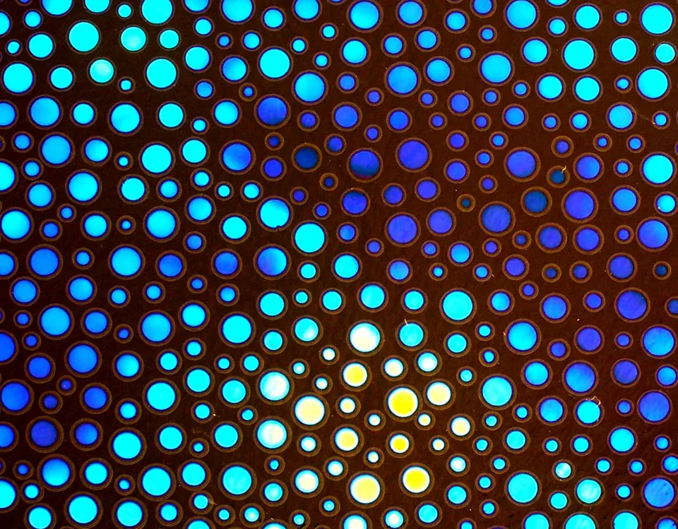 Cbs Borderline Bubbles Cyan Copper vetro fusione quarto foglio