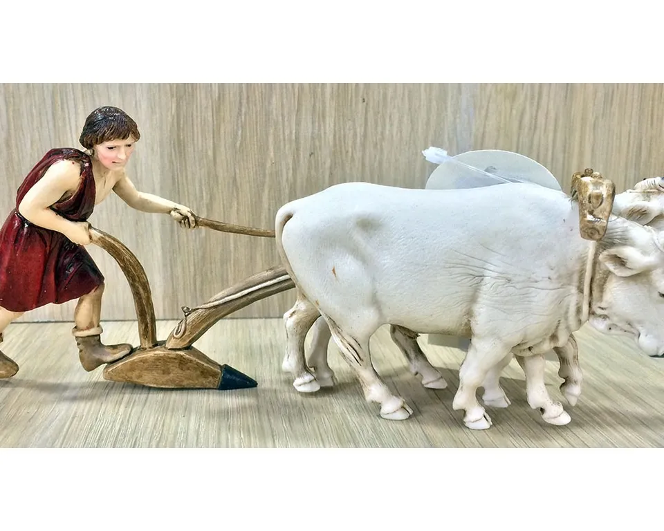 Montanini Gruppi Landi 0270-00 Aratro miniatura presepe