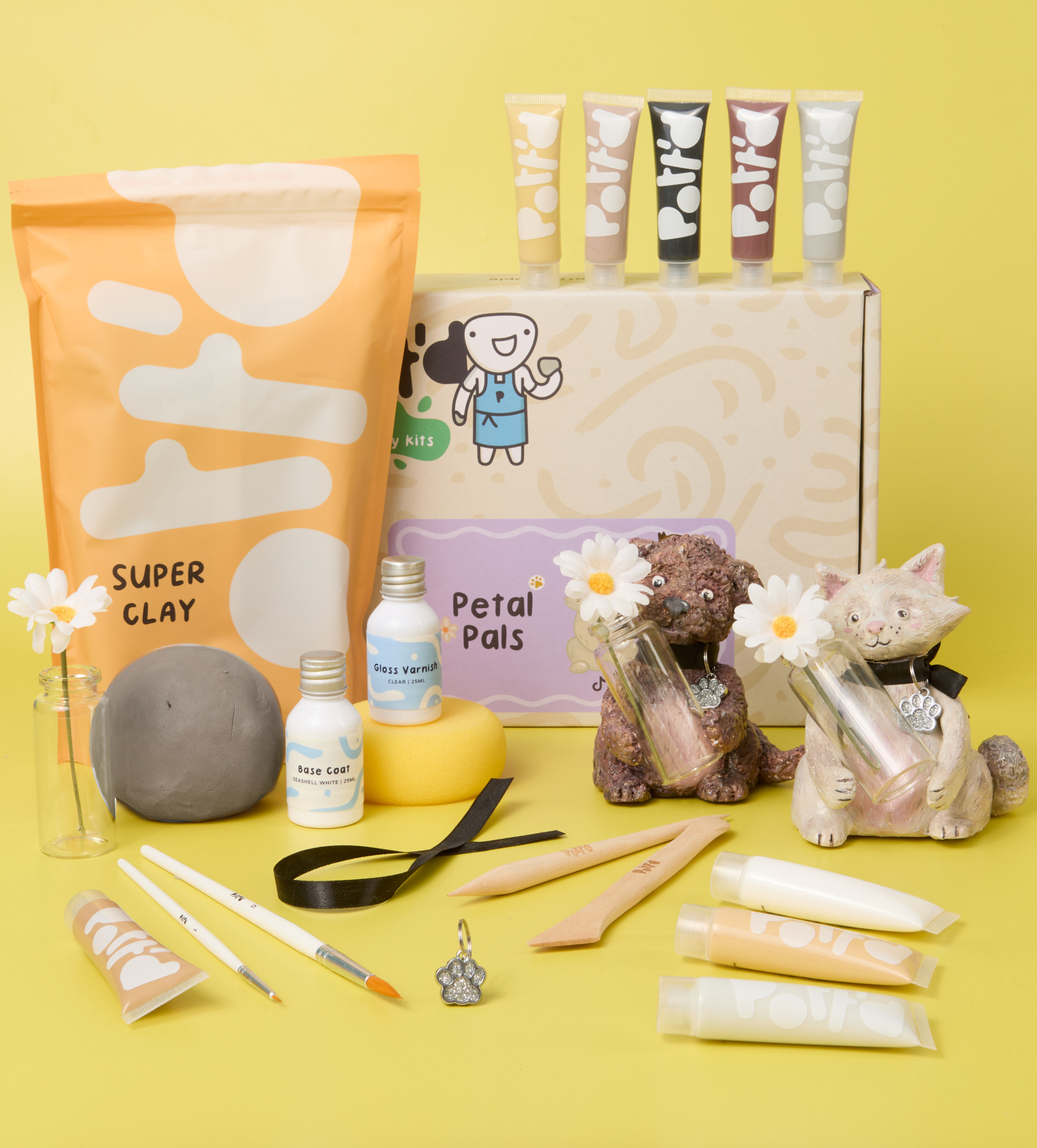 Pott'd Projects Petal Pals kit fai da te animaletto con vaso