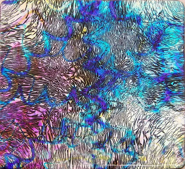 Cbs Dichroic Crinklized Corkscrews vetro tondo 19 pollici