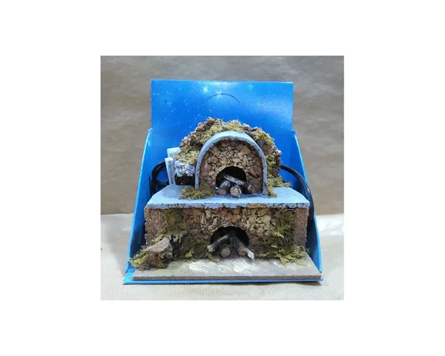 Ditta Montanini Forni in sughero con luce 84158 forno presepe 15 cm