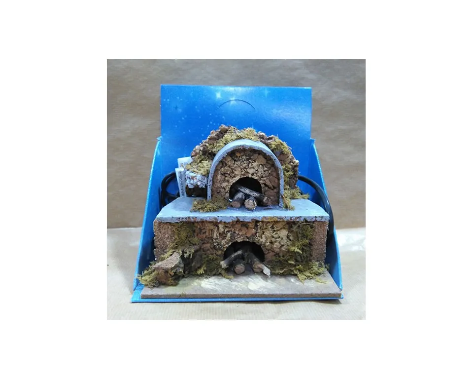 Ditta Montanini Forni in sughero con luce 84158 forno presepe 15 cm