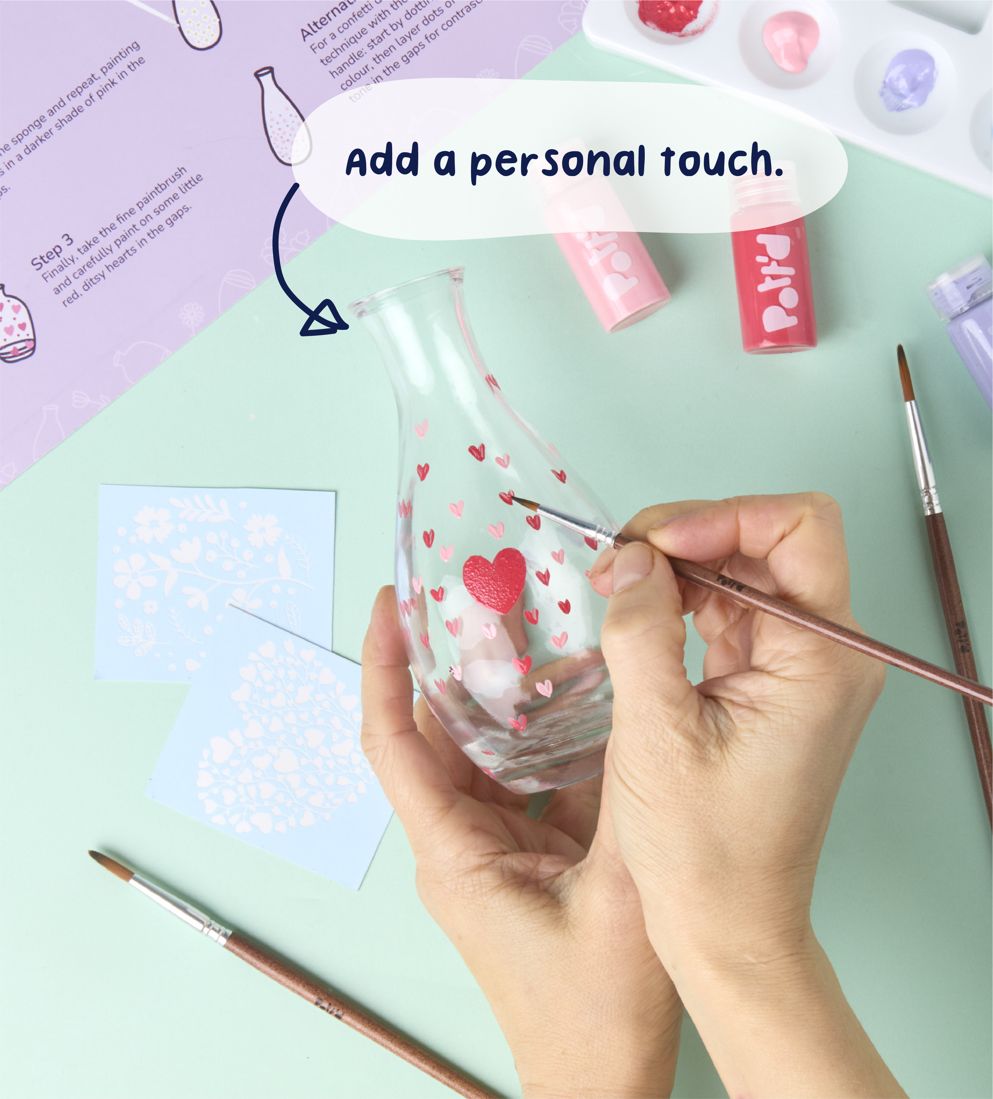 Pott'd Painting Kits Paint-a-Glass Vase kit 2 vasi vetro