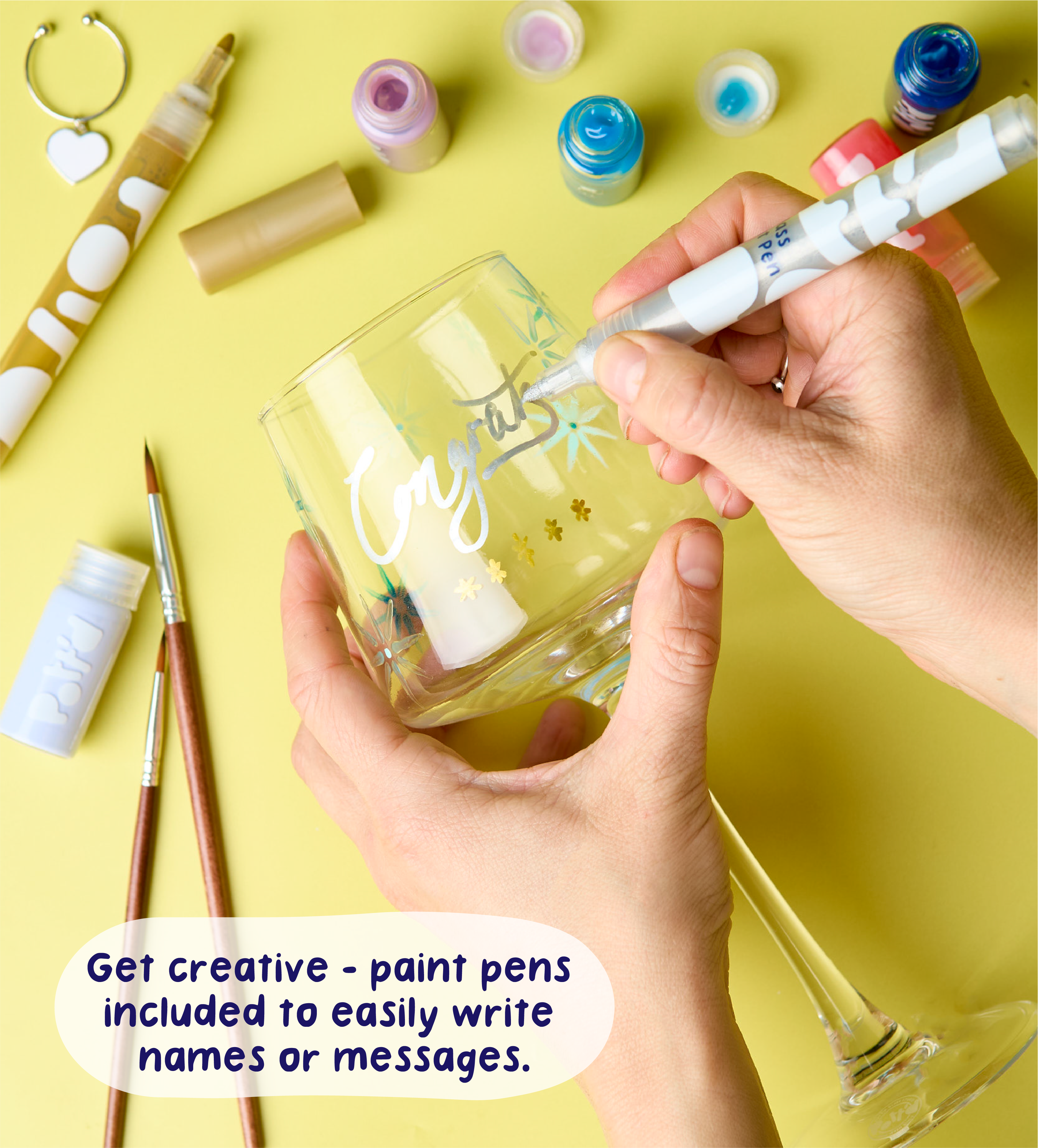 Pott'd Painting Kits Date Night kit 2 bicchieri vino in vetro