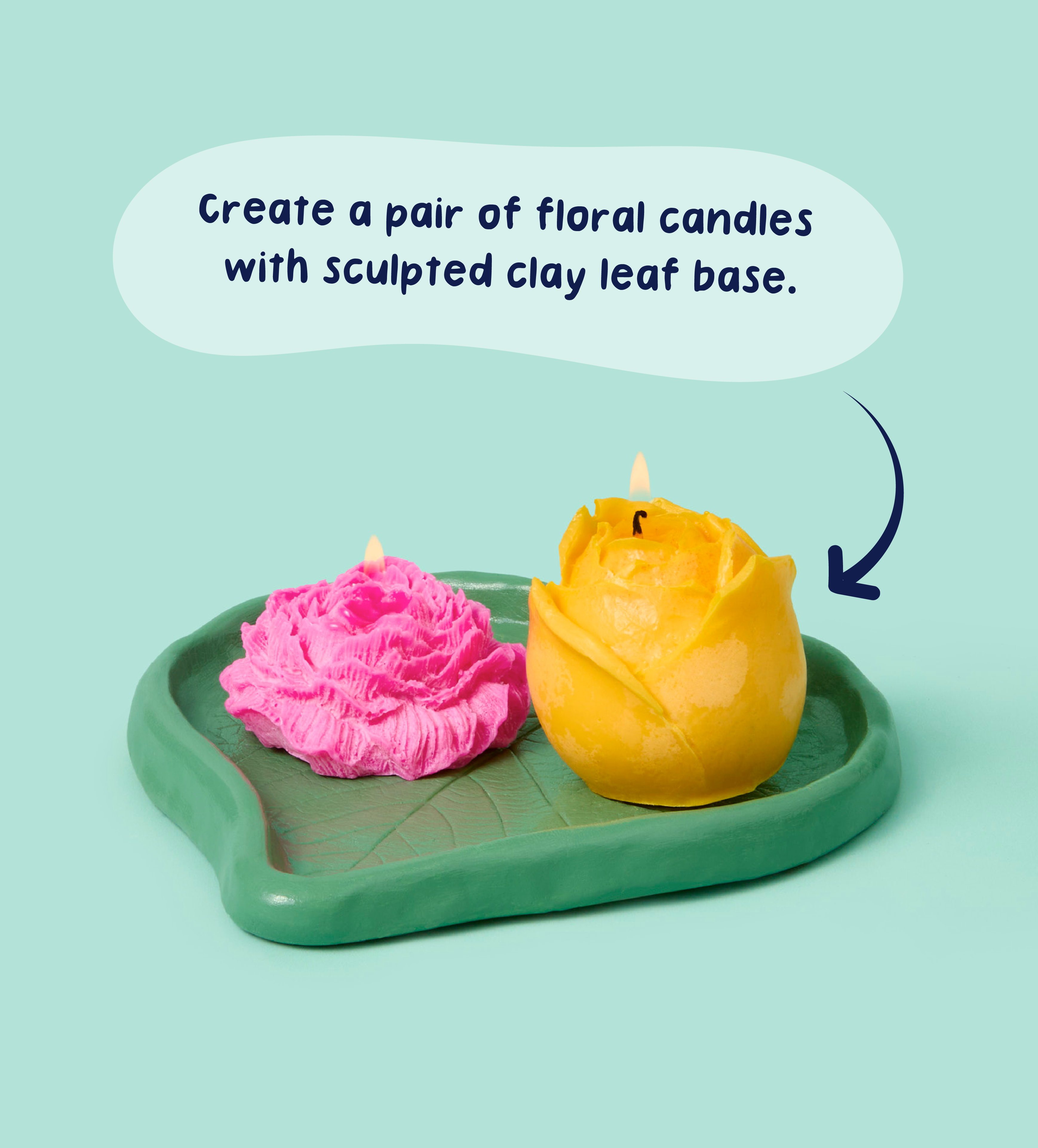 Pott'd Home Pottery Kits Kit Candela Argilla Floral Flame