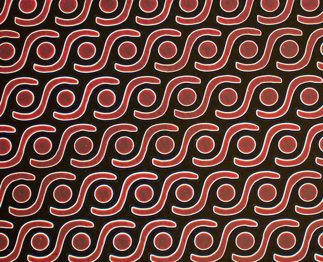Cbs Dichroic Borderline Rings vetro dicroico Cyan Dark Red