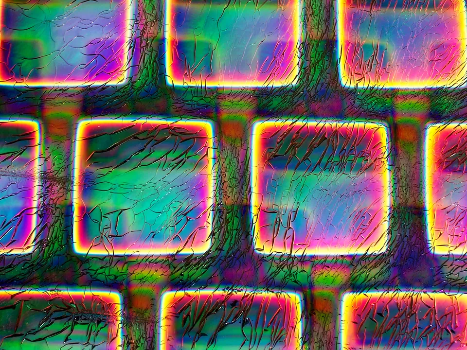CBS Dichroic Crinklized Boxes 2 vetro dicroico tondo 19"