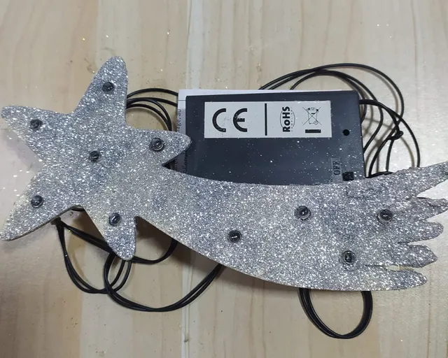 Stellari argento stella presepe batteria 18 cm pisellini