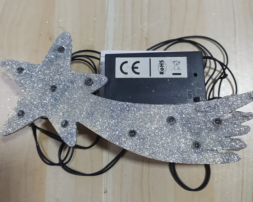 Stellari argento stella presepe batteria 18 cm pisellini