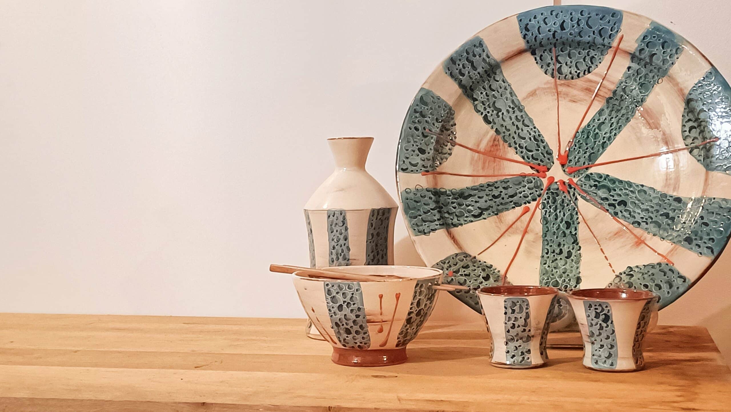 OrientéObjets Figuerolles piatto 38 cm piccole bolle